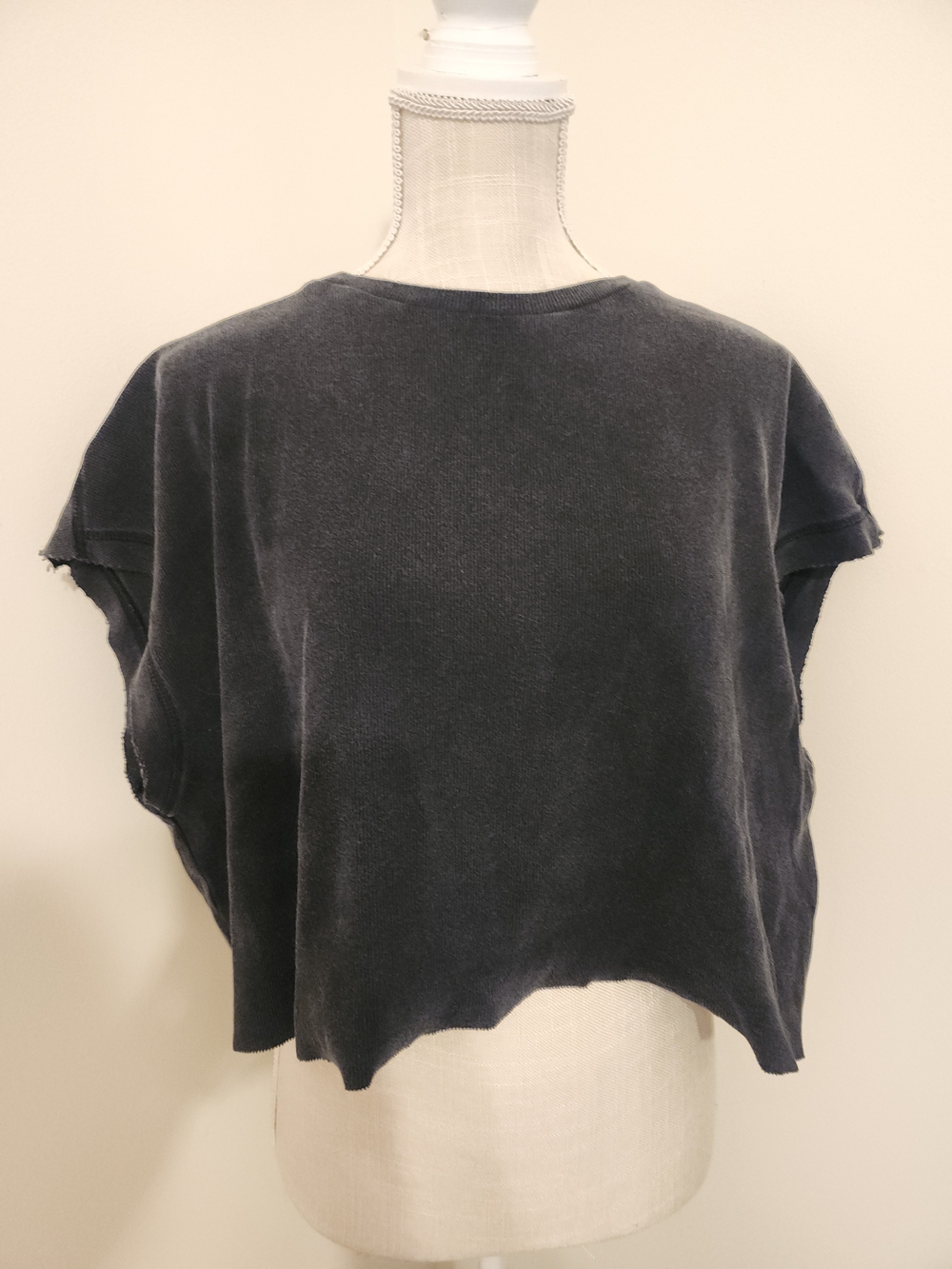 SHEIN Washed Black Cropped Boxy Tee